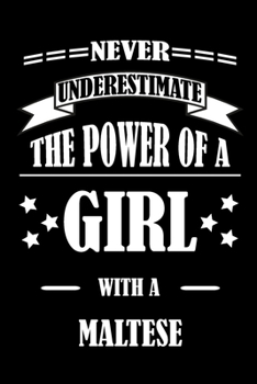 Paperback Never Underestimate The Power of a Girl With a MALTESE: A Journal to organize your life and working on your goals: Passeword tracker, Gratitude journa Book