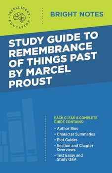 Paperback Study Guide to Remembrance of Things Past by Marcel Proust Book