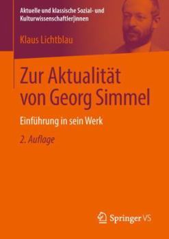 Paperback Zur Aktualität Von Georg Simmel: Einführung in Sein Werk [German] Book