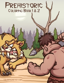 Paperback Prehistoric Coloring Book 1 & 2 Book