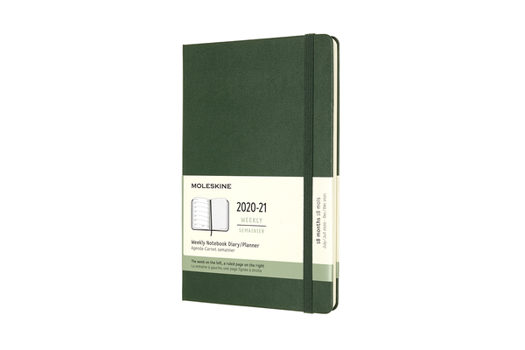 Calendar Moleskine 2020-21 Weekly Planner, 18m, Large, Myrtle Green, Hard Cover (5 X 8.25) Book