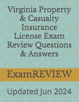 Paperback Virginia Property & Casualty Insurance License Exam Review Questions & Answers Book