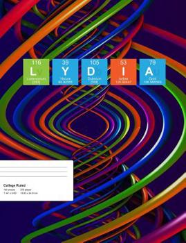 Paperback Lydia: Lydia Composition Notebook, Personalised Name Notebook, Periodic Table Style Science Fan Notebook, Future Chemist Note Book