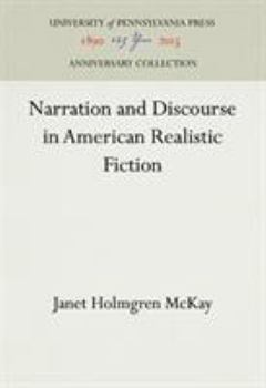 Hardcover Narration and Discourse in American Realistic Fiction Book