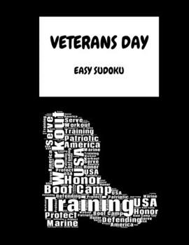 Paperback Veterans Day Marine: 100 Easy Puzzles In Large Print Veterans Day [Large Print] Book