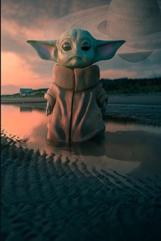Baby Yoda Notebook: Black notebook to write in, lined pages, printed spine, perfect gift for men women boys girls who love the small but c