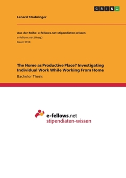 Paperback The Home as Productive Place? Investigating Individual Work While Working From Home Book