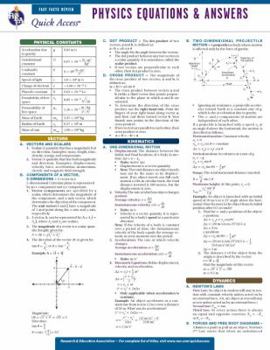 Pamphlet Physics Equations & Answers Book