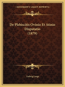 Paperback De Plebiscitis Ovinio Et Atinio Disputatio (1879) [Latin] Book