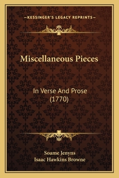 Paperback Miscellaneous Pieces: In Verse And Prose (1770) Book