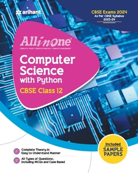 Paperback All In One Class 12th Computer Science with Python for CBSE Exam 2024 Book
