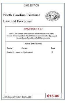 Paperback North Carolina Criminal Law and Procedure-Pamphlet 37 Book
