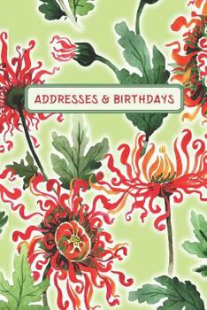 Paperback Addresses & Birthdays: Watercolor Chrysanthemum Book