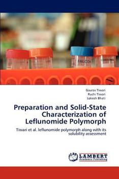 Paperback Preparation and Solid-State Characterization of Leflunomide Polymorph Book