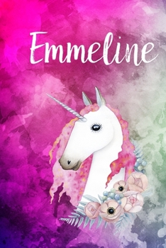 Emmeline: Cute Unicorn Notebook Writing Journal for Girls,6x9 dimension|121pages,Personalized With Name,  Personalized Writing Journal,Notebook for Women and Girls, Personalized Notebook/Journal Gift