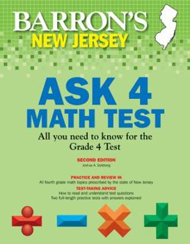 Paperback Barron's New Jersey Ask 4 Math Test Book