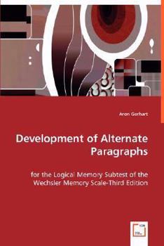 Paperback Development of Alternate Paragraphs Book