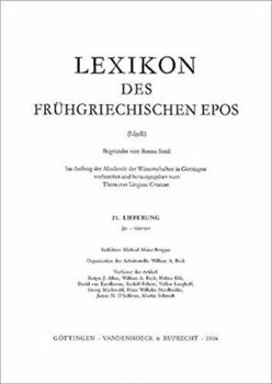 Paperback Lexikon Des Fruhgriechischen Epos Lfg. 21: Ra - Tektwn [German] Book