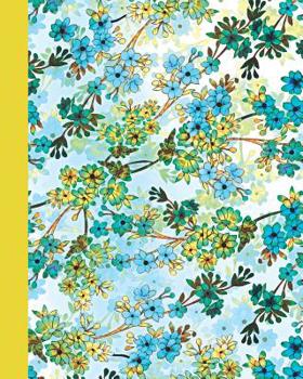 Journal: Field of Flowers (Yellow and Blue) 8x10 - Lined Journal - Writing Journal with Blank Lined Pages