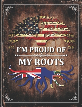 Im Proud of My Roots: Vintage Cayman Islands and American Flag Personalized Gift for Coworker Friend  Lightly Lined Pages Daily Journal Diary Notepad
