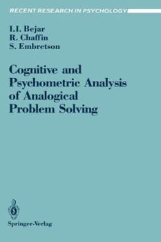 Paperback Cognitive and Psychometric Analysis of Analogical Problem Solving Book