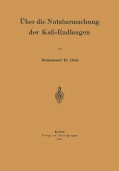 Paperback Über Die Nutzbarmachung Der Kali-Endlaugen [German] Book