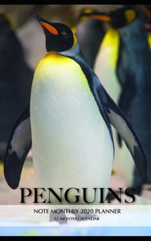 Paperback Penguins Note Monthly 2020 Planner 12 Month Calendar Book