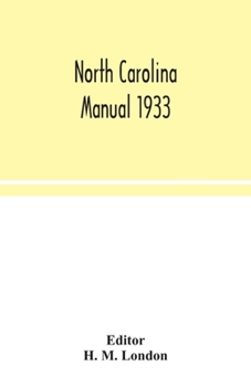 Paperback North Carolina Manual 1933 Book