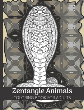 Paperback Zentangle Animals: Coloring Book for Adult,40 Intricate Designs of Different Animals with Abstract Bacground Book