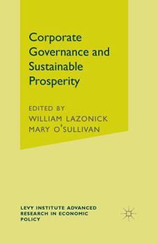 Paperback Corporate Governance and Sustainable Prosperity Book