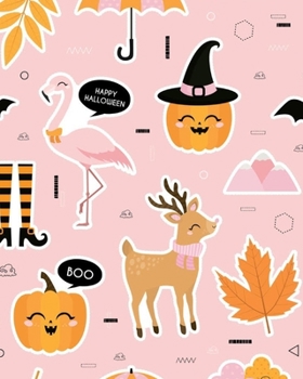 Happy Halloween: Pink Pumpkin Witch Bats Blank Sticker Book 100 pages (Blank Sticker Books)