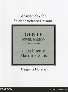 Paperback Answer Key for Student Activities Manual for Gente: Nivel Básico Book