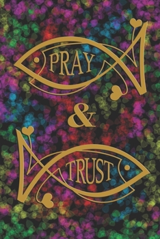 Pray & Trust: Fish symbol, Christian symbols, jesus fish symbol, spiritual diary, notebook with fish. Format A5, 120 pages, discreet light grey lined.