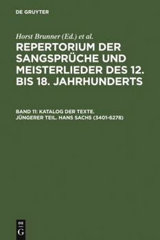 Hardcover Katalog Der Texte: Jüngerer Teil - Hans Sachs 3401-6278 [German] Book