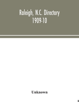 Paperback Raleigh, N.C. directory 1909-10 Book