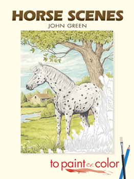 Paperback Horse Scenes to Paint or Color Book