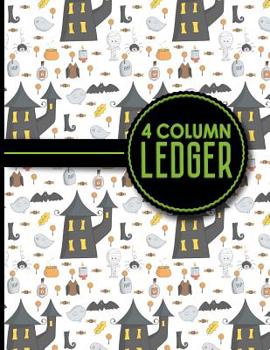 Paperback 4 Column Ledger: Account Book Ledger, Accounting Notebook Ledger, Ledger For Accounting, Cute Halloween Cover, 8.5 x 11, 100 pages Book