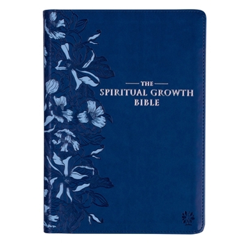 Imitation Leather The Spiritual Growth Bible, Study Bible, NLT - New Living Translation Holy Bible, Faux Leather, Navy Book