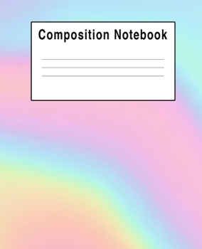 Paperback Composition Notebook: Iridescent Blue Orange Green Pink Waves Book