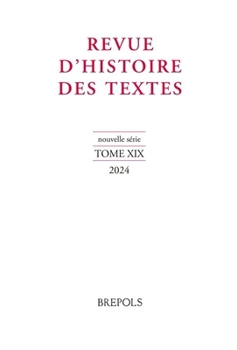 Paperback Revue d'Histoire Des Textes, N.S. 19/2024 [Italian] Book