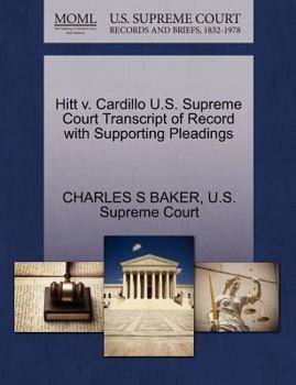 Paperback Hitt V. Cardillo U.S. Supreme Court Transcript of Record with Supporting Pleadings Book