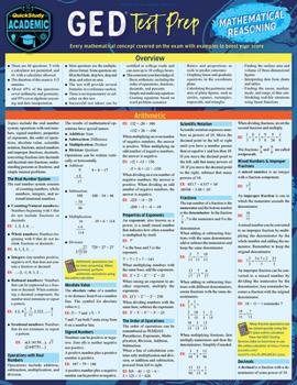 Pamphlet GED Test Prep - Mathematical Reasoning: A Quickstudy Laminated Reference Guide Book