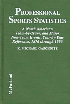 Library Binding Professional Sports Statistics: A North American Team-By-Team, and Major Non-Team Events, Year-By-Year Reference, 1876 Through 1996 Book
