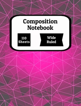 Paperback Composition Notebook, Comp Book, Wide Ruled Paper, 110 Sheets, 8.5 x 11, Pink Cover Abstract Book