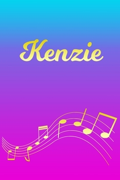 Kenzie: Sheet Music Note Manuscript Notebook Paper | Pink Blue Gold  Personalized Letter K Initial Custom First Name Cover | Musician Composer ... Notepad Notation Guide | Compose Write Songs