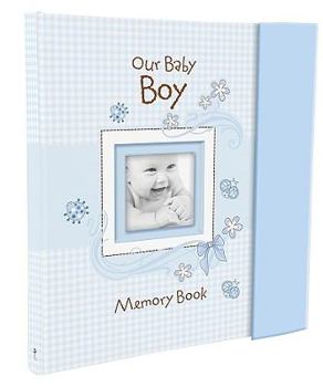 Hardcover Christian Art Gifts Boy Baby Book of Memories Blue Keepsake Photo Album Our Baby Boy Memory Book Baby Book with Bible Verses, the First Year Book