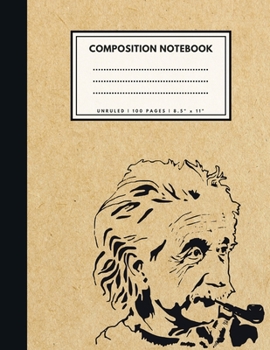 Paperback Unruled Composition Notebook: Einstein Brown Paper Soft Cover Large (8.5 x 11 inches) Letter Size 100 Unlined Pages Plain Retro Notes Book