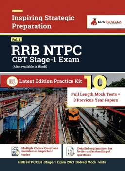 Paperback RRB NTPC CBT Stage-1 Exam 2021 Vol. 1 10 Mock Test + 3 Previous Year Papers Book