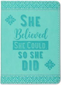 Leather Bound SM Jrnl Artisan She Believed(teal) Book