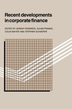 Paperback Recent Developments in Corporate Finance Book